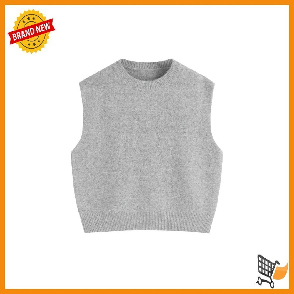 Oversized Knit Sweater Vest Loose Fit Sleeveless Pullover Layering